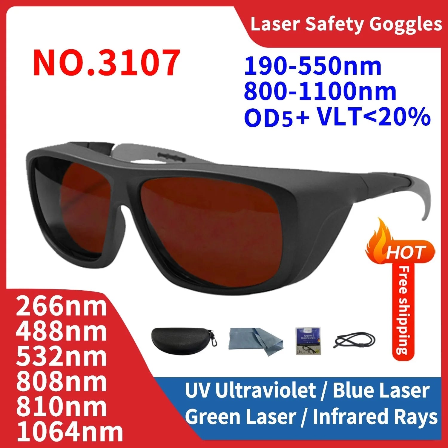 Okulary ochronne laserowe – ochrona oczu uv, ir, ipl, fpv 1064nm, 532nm