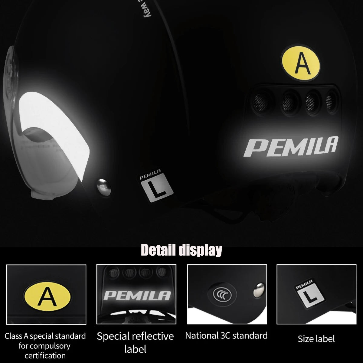 Kask rowerowy pemila z goglami, ochroną uszu i odblaskami - dla dorosłych mtb szosa e-bike