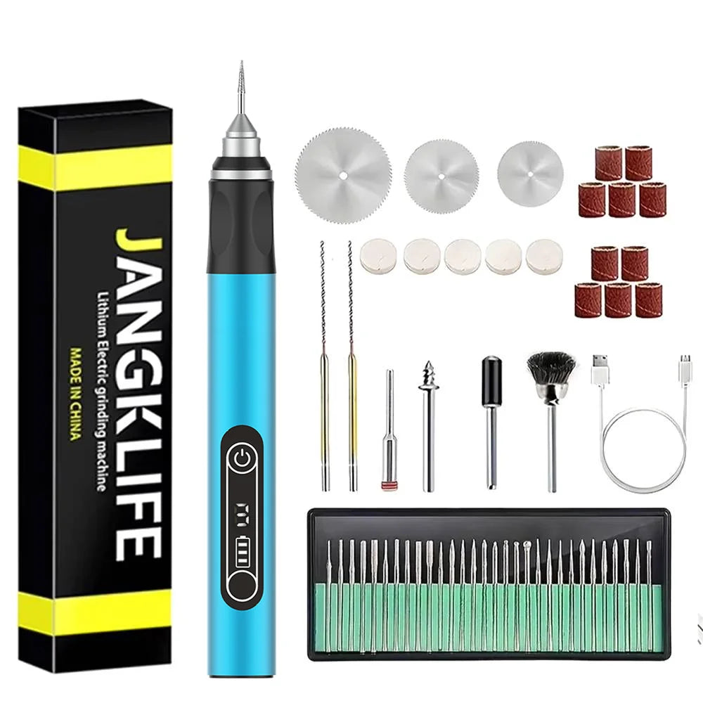 JANGKLIFE USB Cordless Rotary Tool Kit - Engraving Pen for Wood, Metal, Jewelry, Glass
