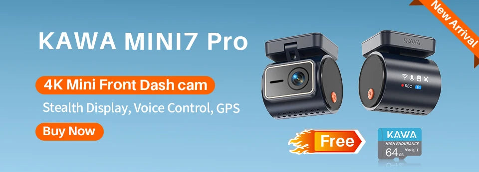 Kamera samochodowa kawa dash cam mini 3 - 2k, sterowanie głosem, noktowizja, wifi