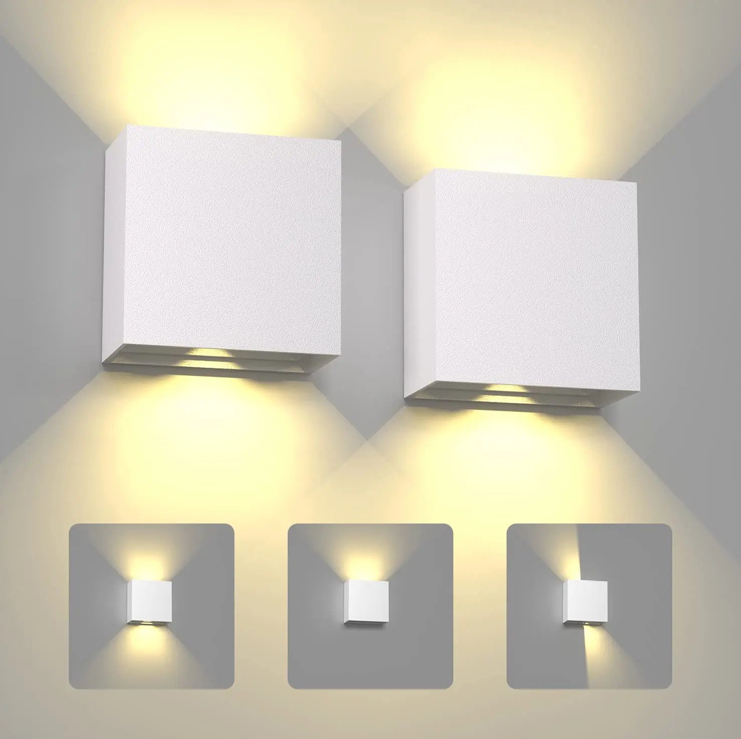 KICAAO 6W LED Wall Sconces - Modern Indoor & Outdoor IP65 Lighting