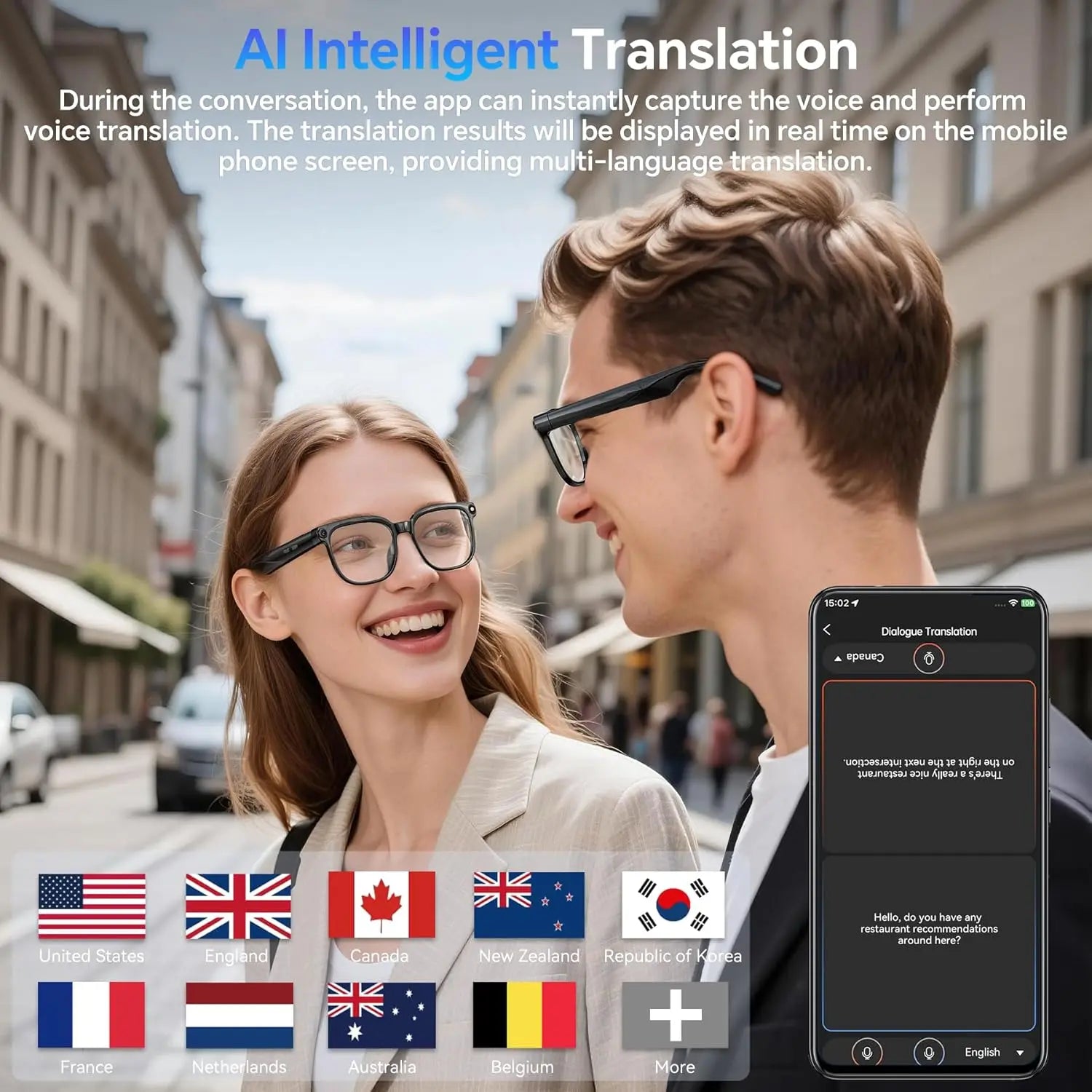 Okulary guhuavmi inteligentne: wideo 1080p hd, kamera i ai chatgpt