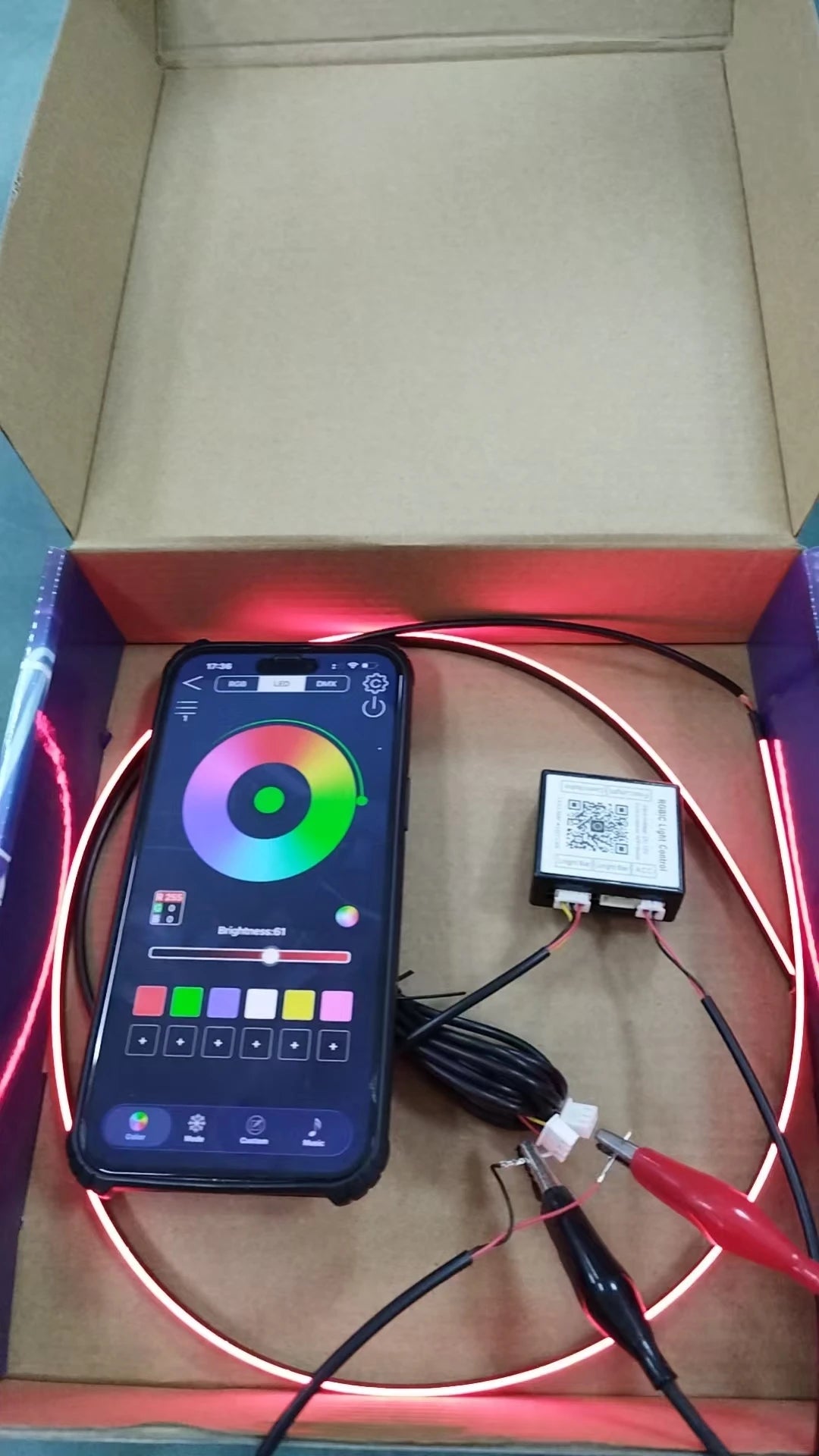 Zestaw ambientowego oświetlenia samochodowego led rgb 14/18 w 1