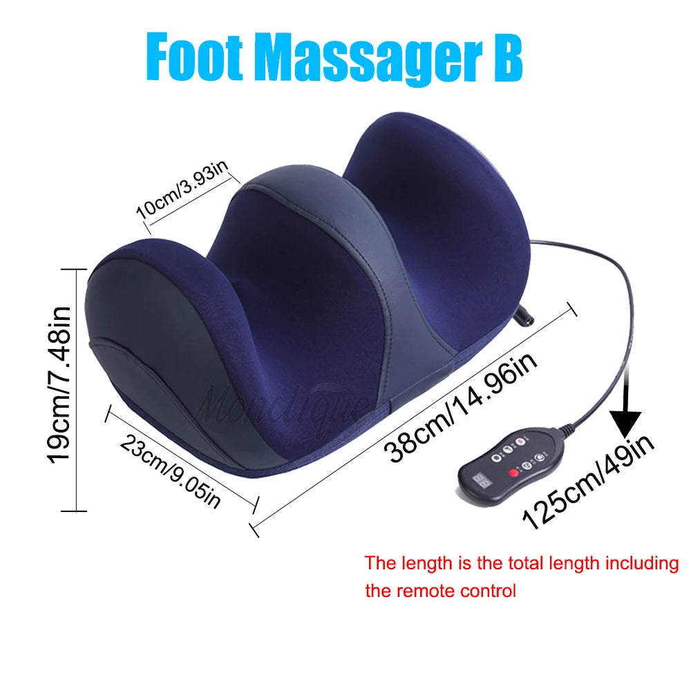 Extra Large Electric Foot & Calf Massager with Heat, Shiatsu & Kneading | Deep Muscle Relief