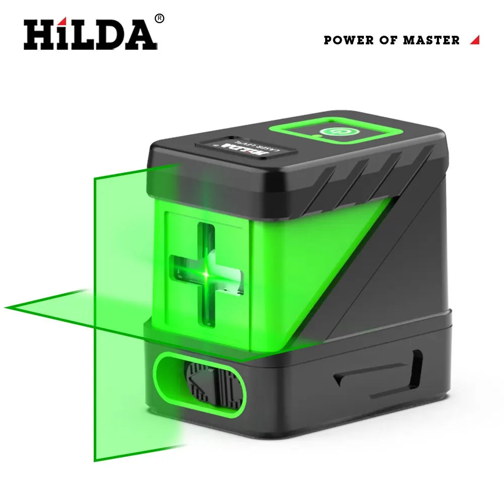 HILDA 2 Lines Green Laser Level - Self-Levelling Cross Line Mini Tool
