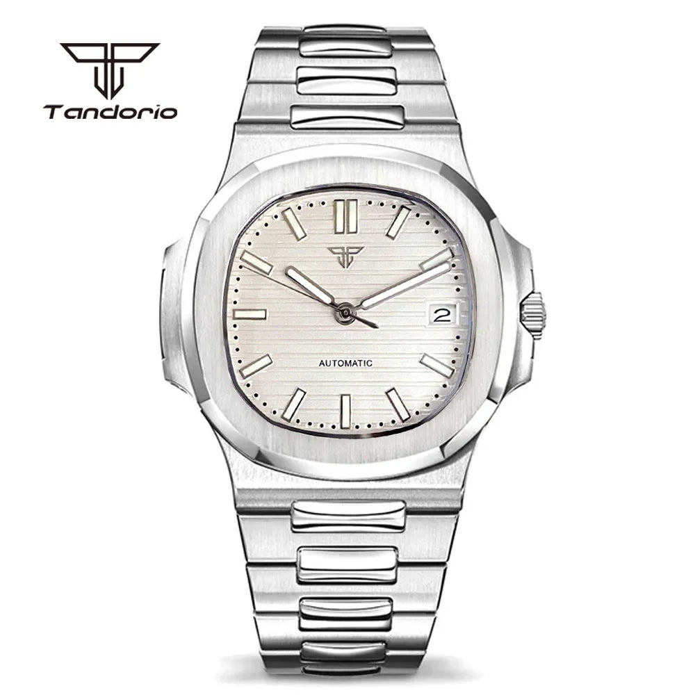 Męski zegarek automatyczny tandorio square - szafir, luminiscencja, mechanizm nh35