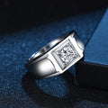 Men's Platinum Moissanite Ring - PT950 VVS1 D (0.5/1 Ct)