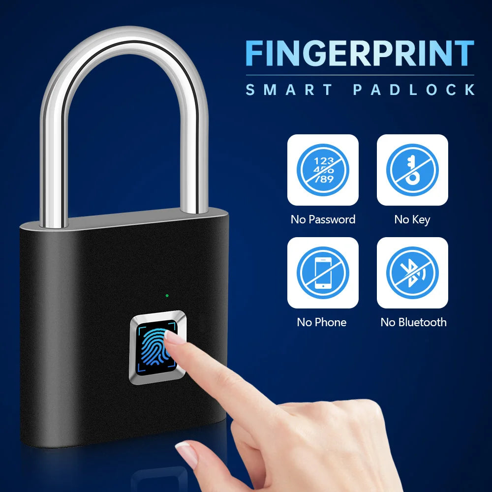 KERUI Fingerprint Smart Padlock | Keyless USB Anti-Theft Lock