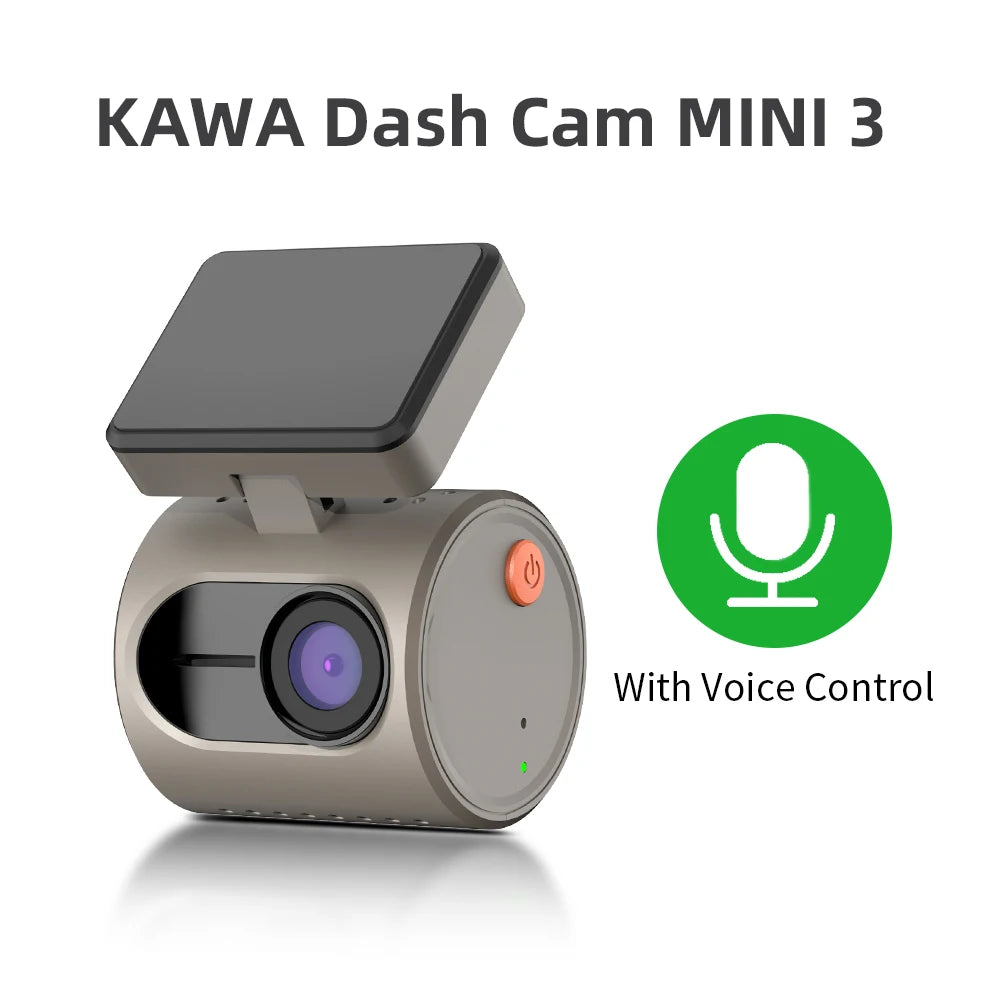 Kamera samochodowa kawa dash cam mini 3 - 2k, sterowanie głosem, noktowizja, wifi