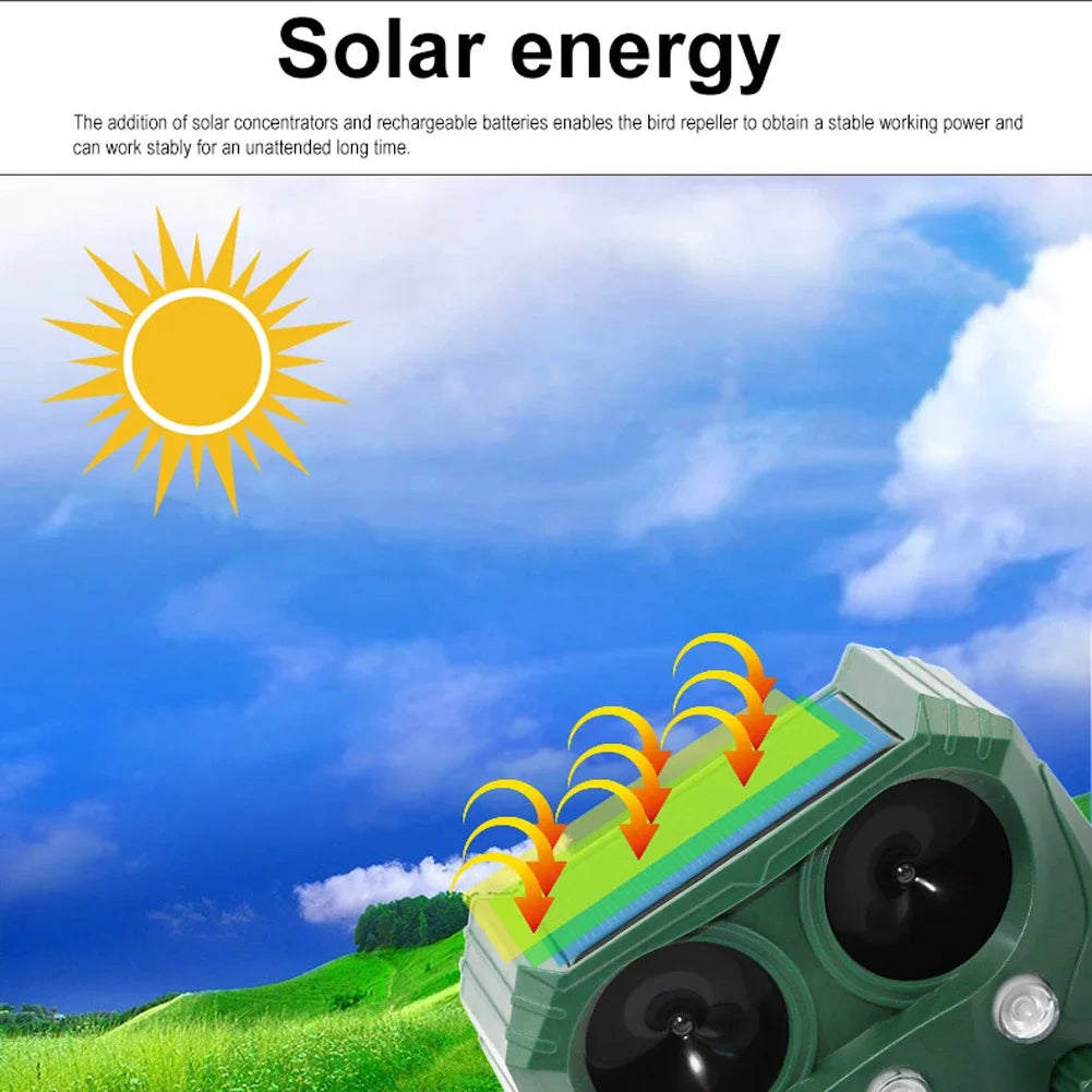 Solar Powered Ultrasonic Animal Repeller | Garden & Yard Deterrent