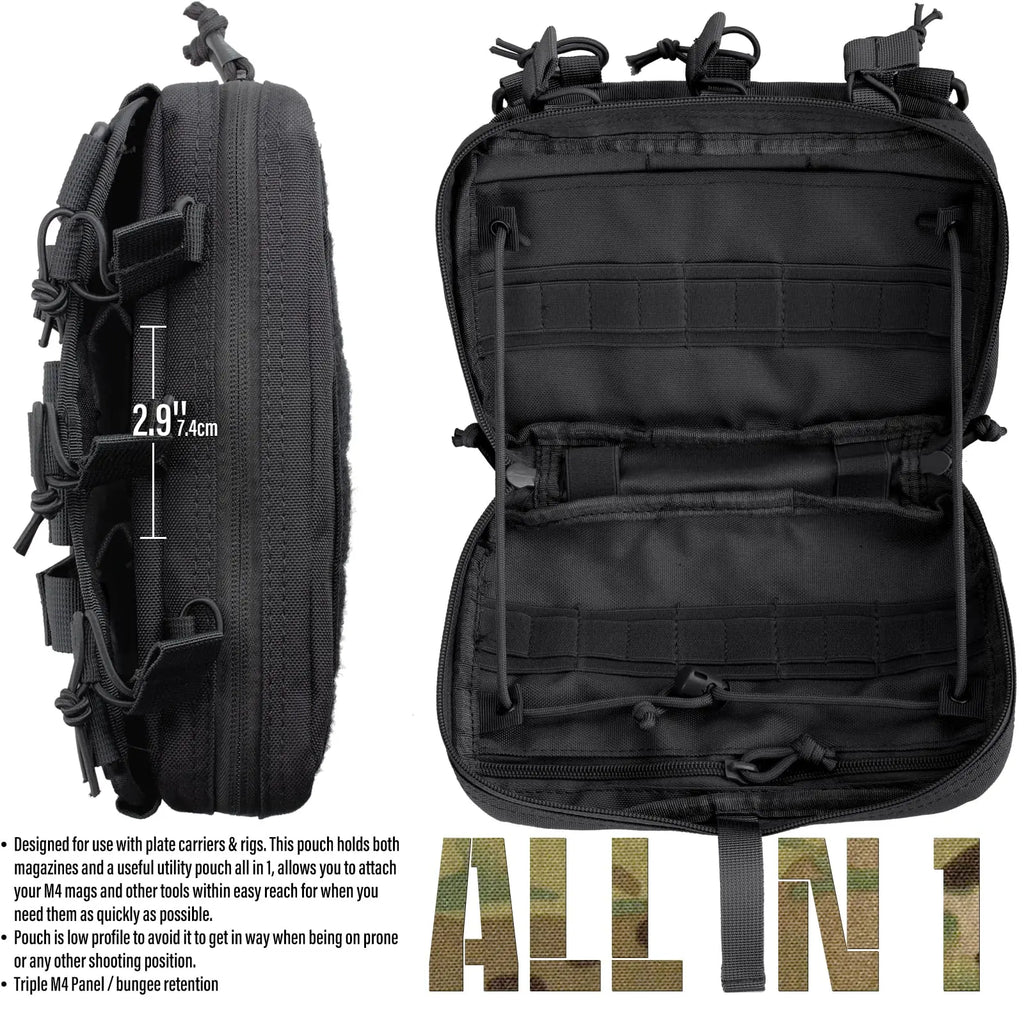 Taktyczna ładownica molle - organizer na magazynki m4/m16 i zestaw medyczny