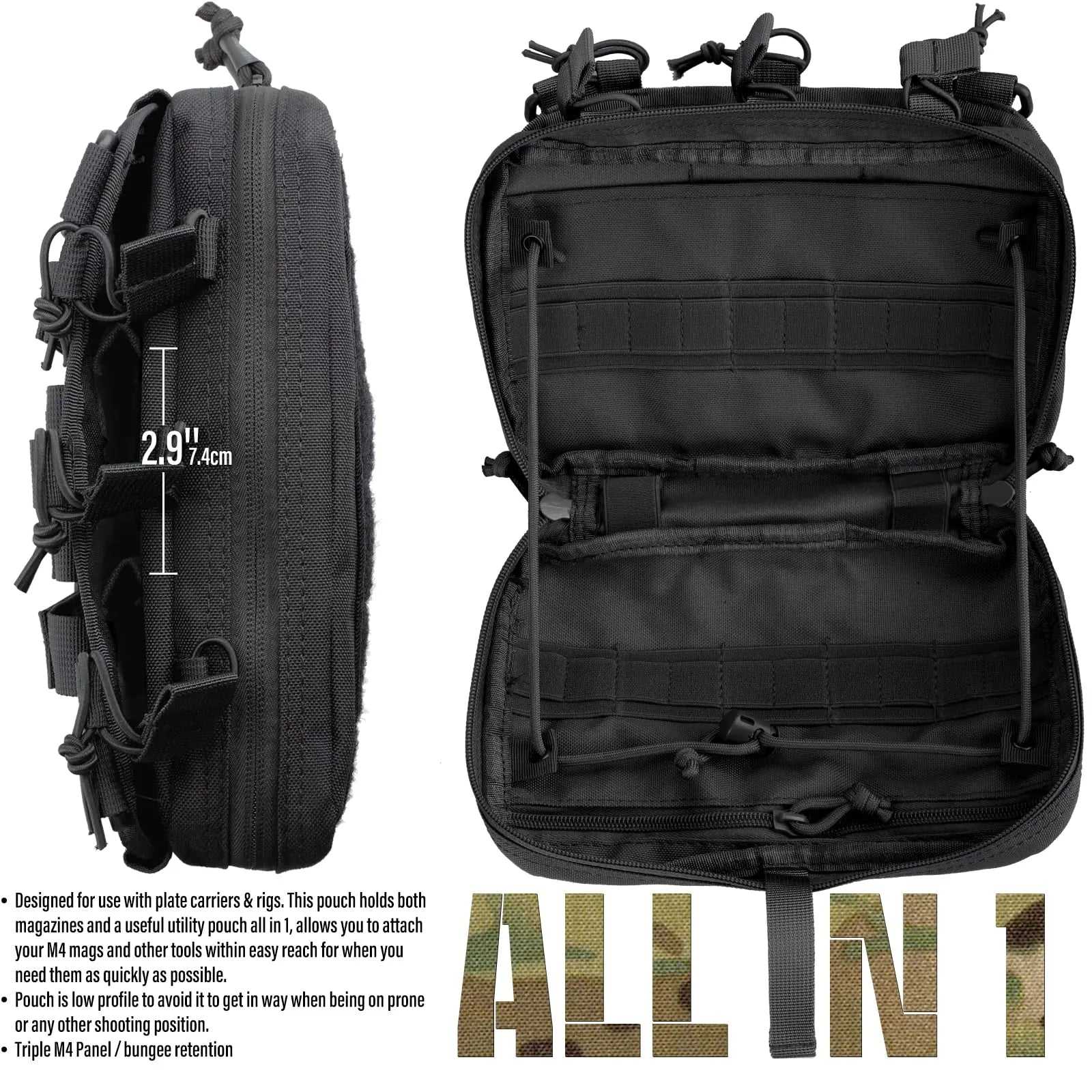 Taktyczna ładownica molle - organizer na magazynki m4/m16 i zestaw medyczny