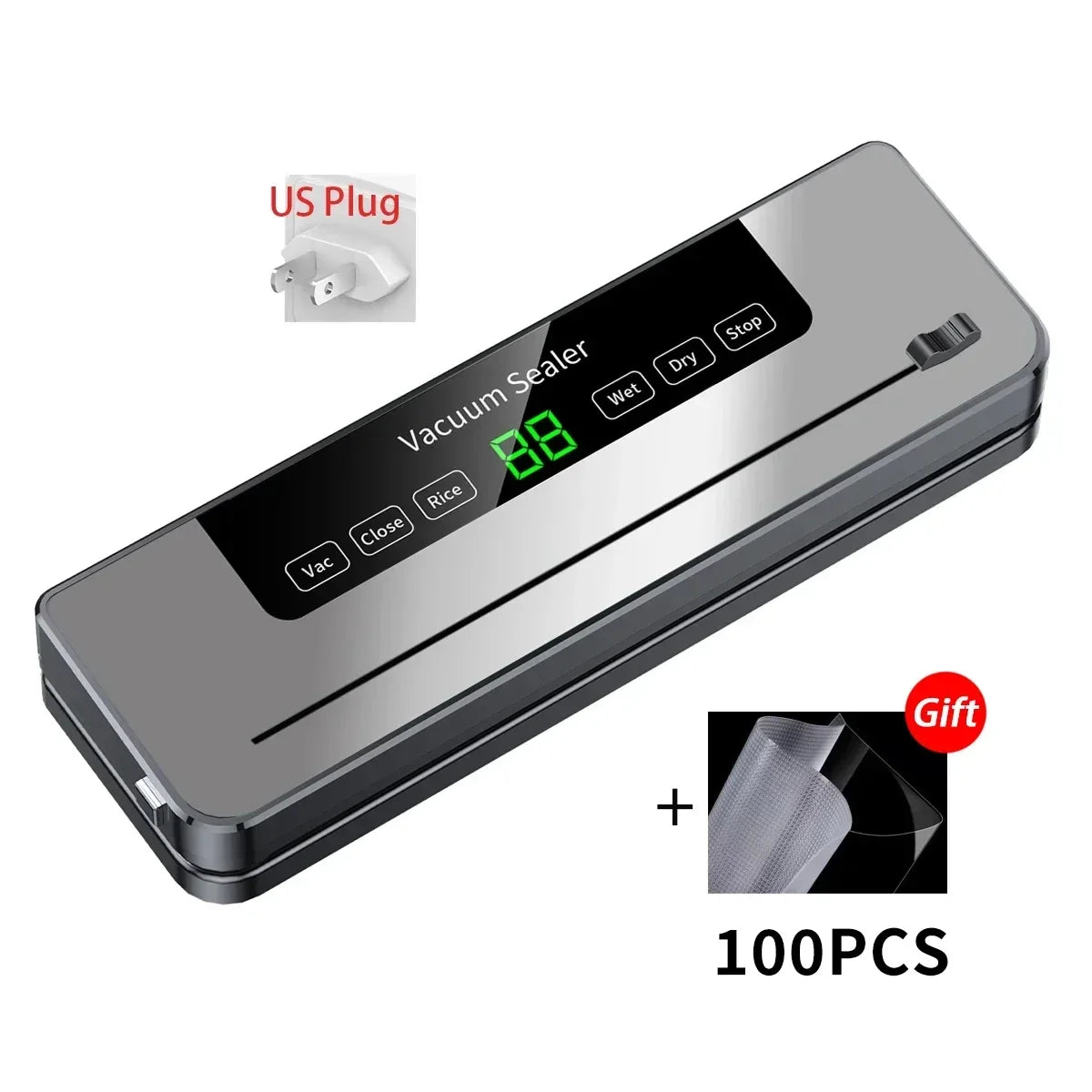 CENRR Electric Vacuum Sealer - Food Preservation System with Built-in Cutter