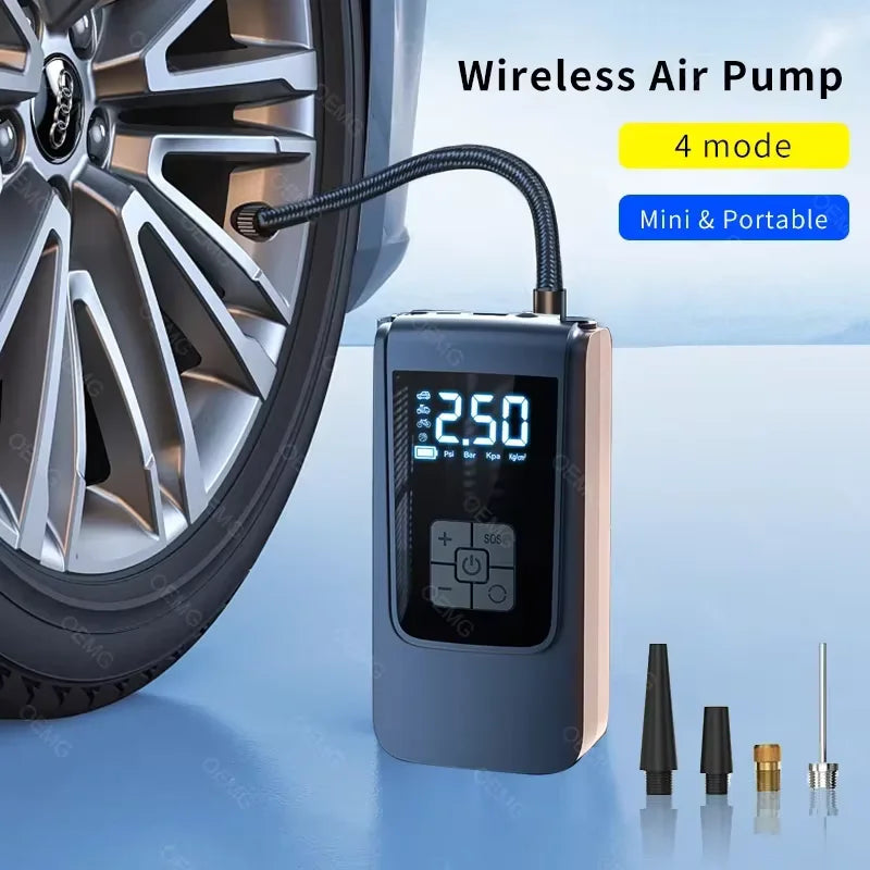 Bezprzewodowa pompka samochodowa i inflator do opon z wyświetlaczem lcd