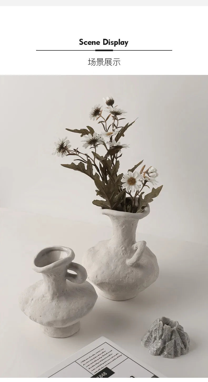 Nordic Ceramic Hydroponic Flower Pot Vase - White Table & Bathroom Decor