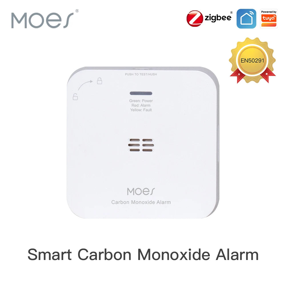 Moes zigbee inteligentny detektor tlenku węgla z alarmem