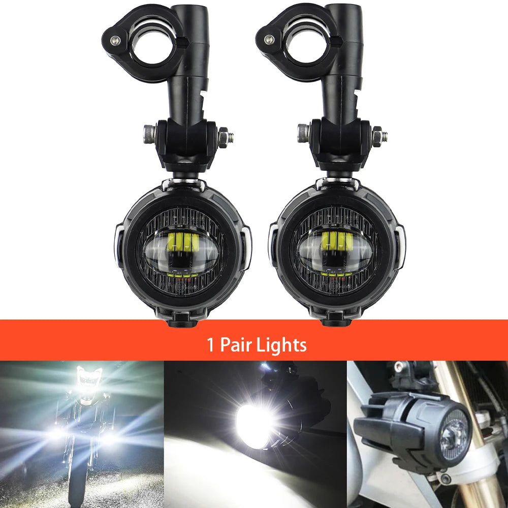 Wysokowydajne pomocnicze lampy przeciwmgielne led do motocykli bmw r1200gs, f800gs, k1600 i uniwersalnych | 40w 6000k