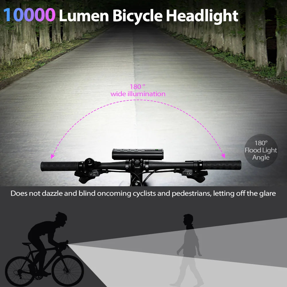 Lampa rowerowa newboler 10000 lumenów - ładowana usb do mtb i szosy