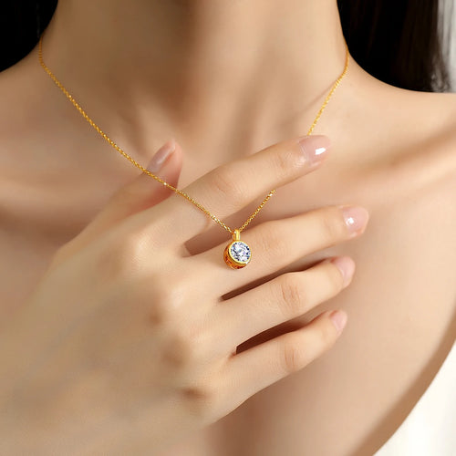 Naszyjnik z 18-karatowego złota z moissanitem dla kobiet – 1ct au750