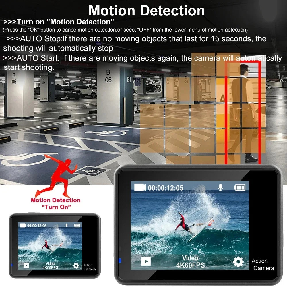 Kamera sportowa sony imx576 5k 4k60fps wodoodporna 48mp z wi-fi