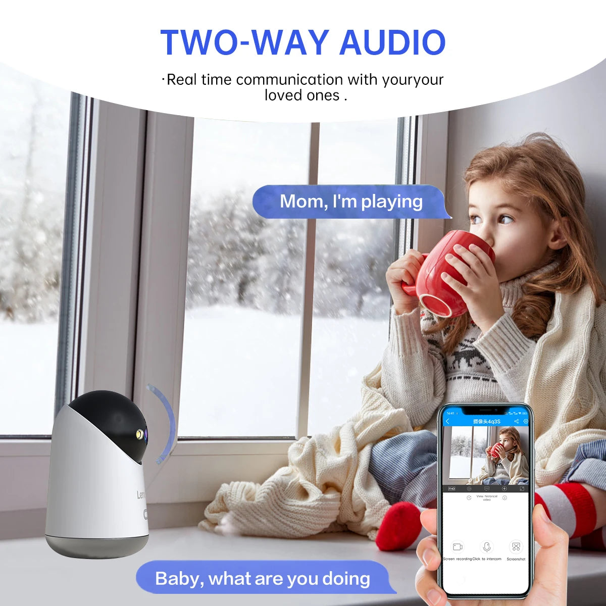 Lenovo 5MP Smart WiFi Outdoor Security Camera with Night Vision