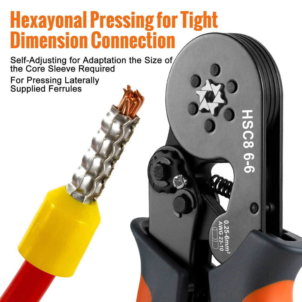 WOZOBUY Ferrule Crimping Tool Kit - Self-Adjustable Ratchet Wire Crimper
