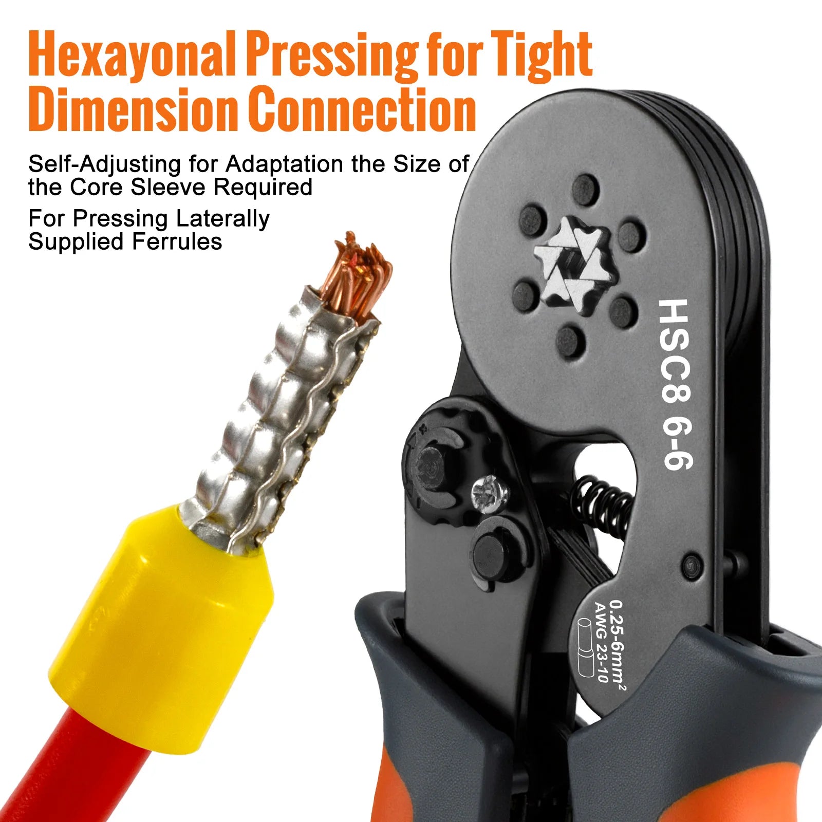WOZOBUY Ferrule Crimping Tool Kit - Self-Adjustable Ratchet Wire Crimper