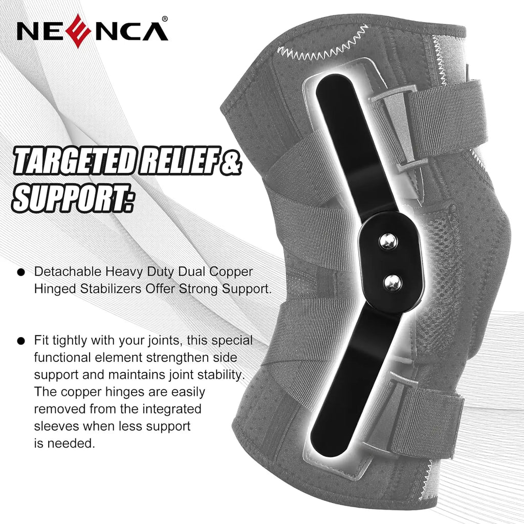 NEENCA Hinged Knee Brace for Pain Relief, Arthritis, Meniscus, ACL Support
