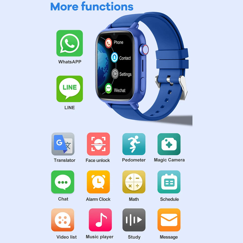 Dziecięcy smartwatch 4g z gps, wideorozmowami i sos | telefon zegarek dla dzieci
