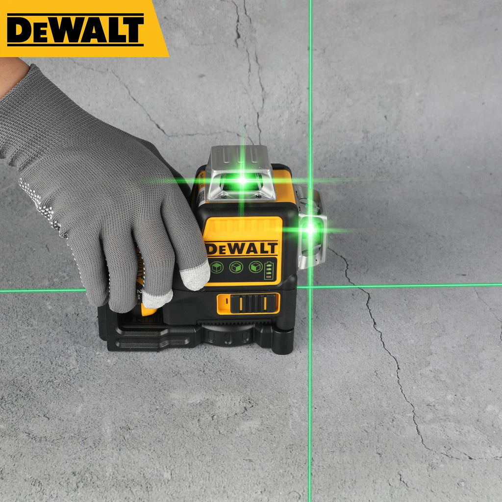 Dewalt dw089lg zielona poziomica laserowa samopoziomująca z trzema liniami
