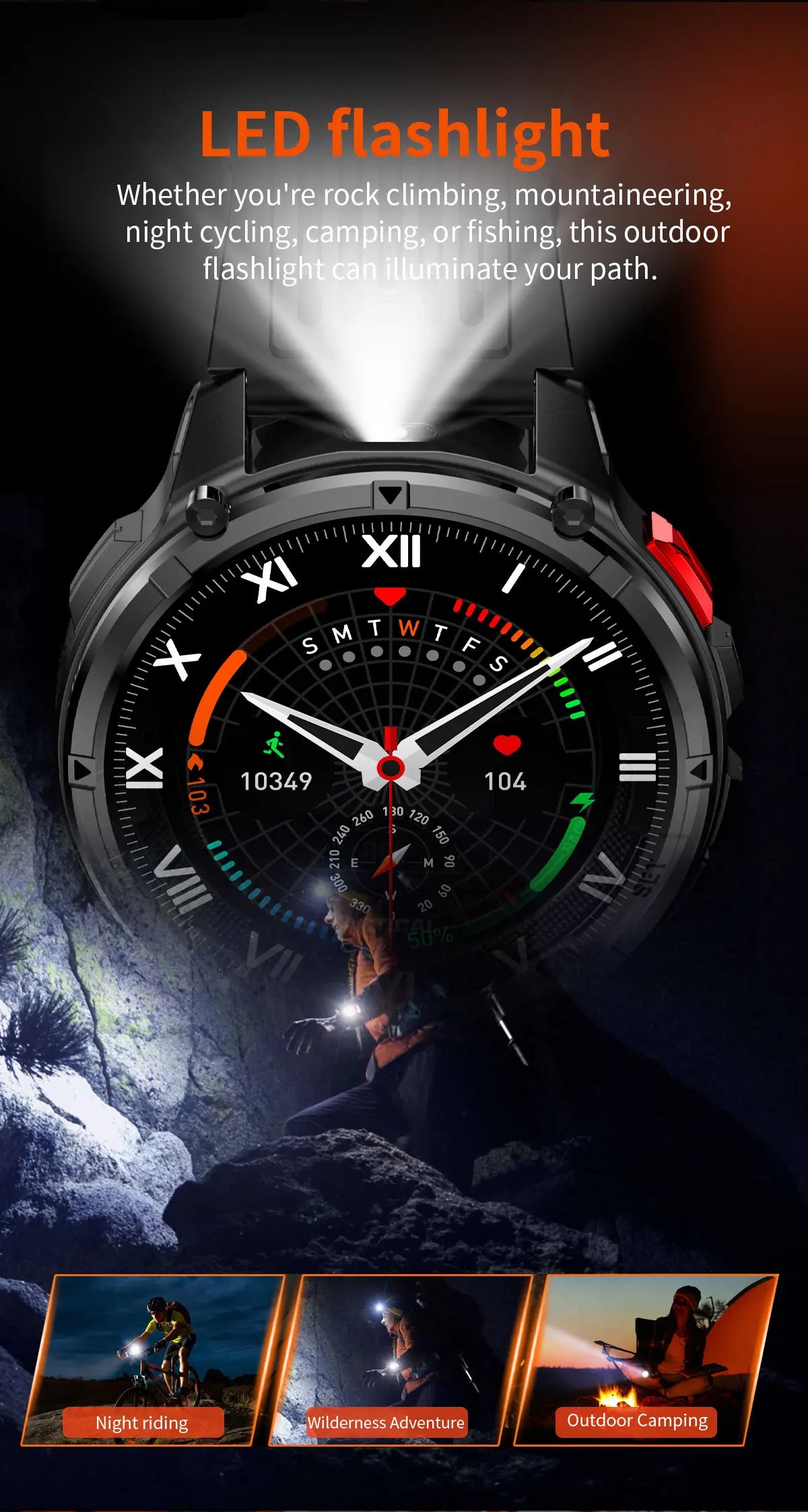 T-rex3 pro smartwatch | bateria 1100mah, gps, wodoodporny 5atm, wojskowy standard
