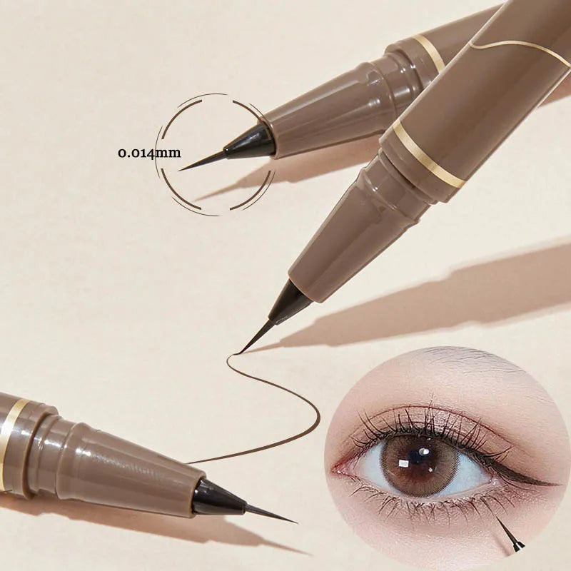 Ultracienki wodoodporny eyeliner do dolnej powieki i efektu silkworm - czarnobrązowy