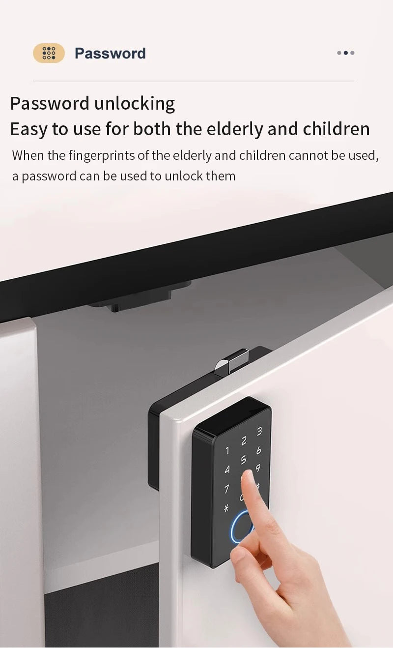 Invisible Biometric Drawer Lock - Smart Bluetooth & IC Card Security