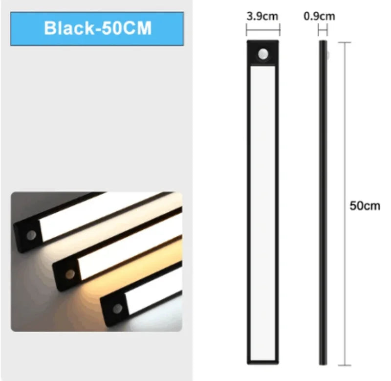 Lampka szafkowa led usb-c z czujnikiem ruchu do kuchni i garderoby
