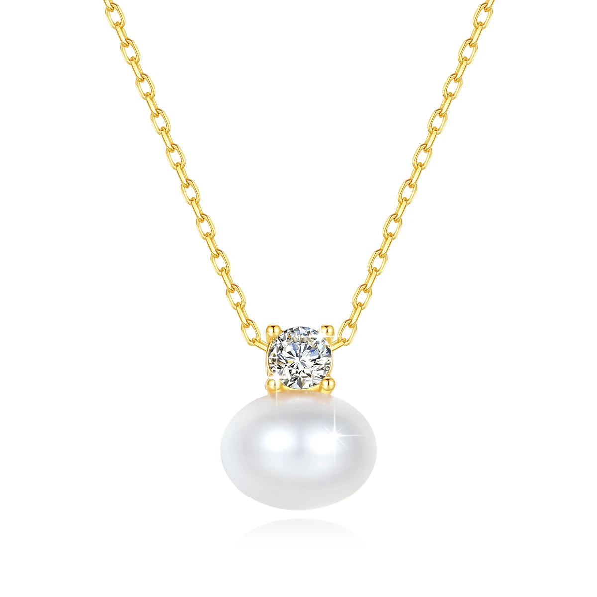Luxury 18K Gold Pearl & Moissanite Necklace | Vabena Fine Jewelry