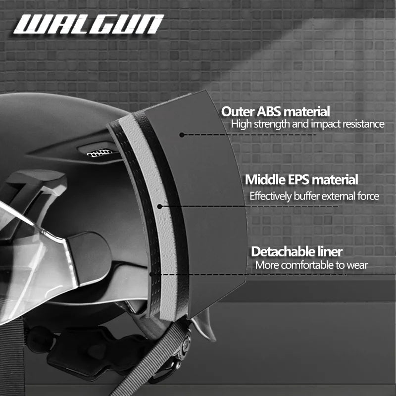 Kask ochronny walgun k202 | praca na wysokości z goglami, wizjerem i ochroną słuchu