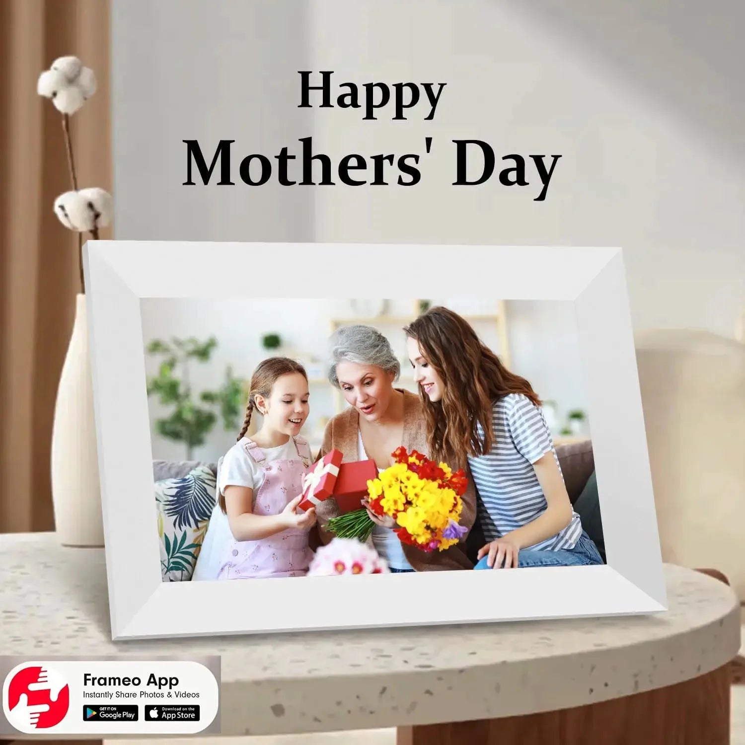 Frameo 10.1" Smart WiFi Digital Photo Frame | Touch IPS HD Display