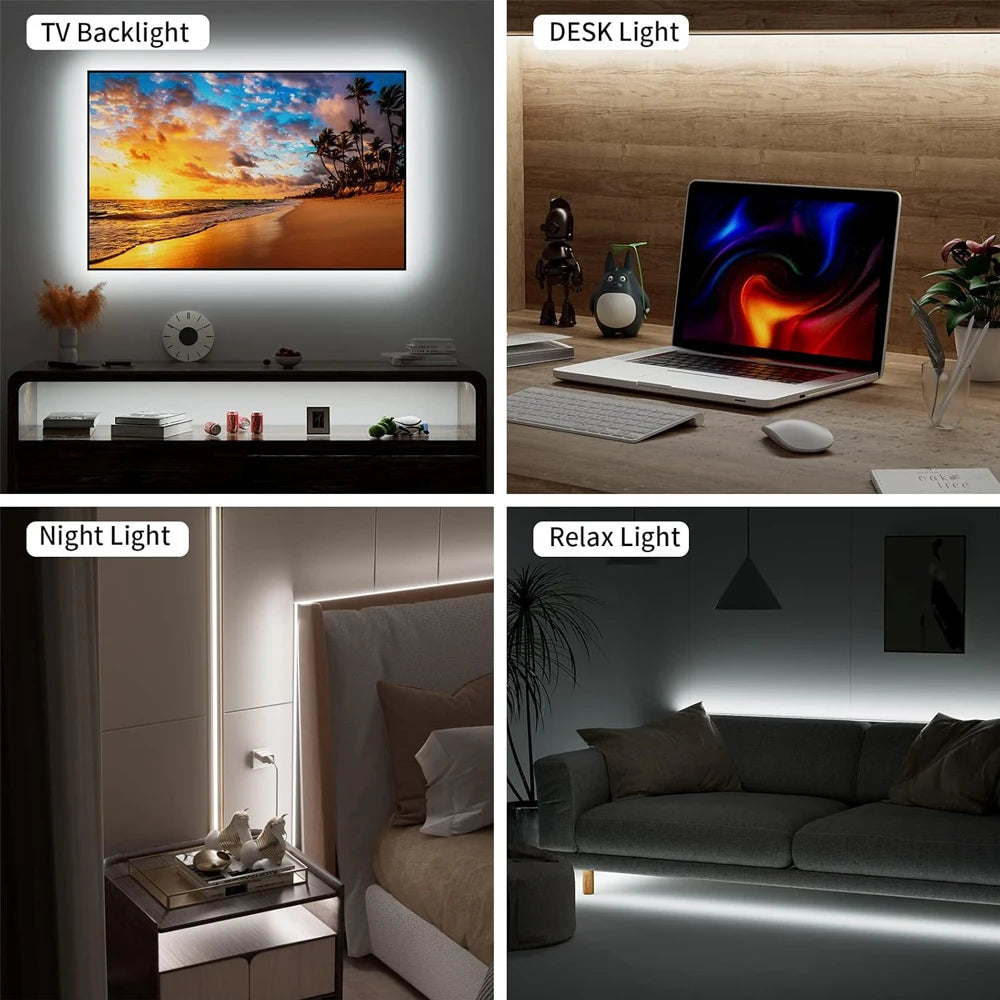 CENFAYA USB Tuya Zigbee COB LED Strip 1m/2m | Smart Home Lighting