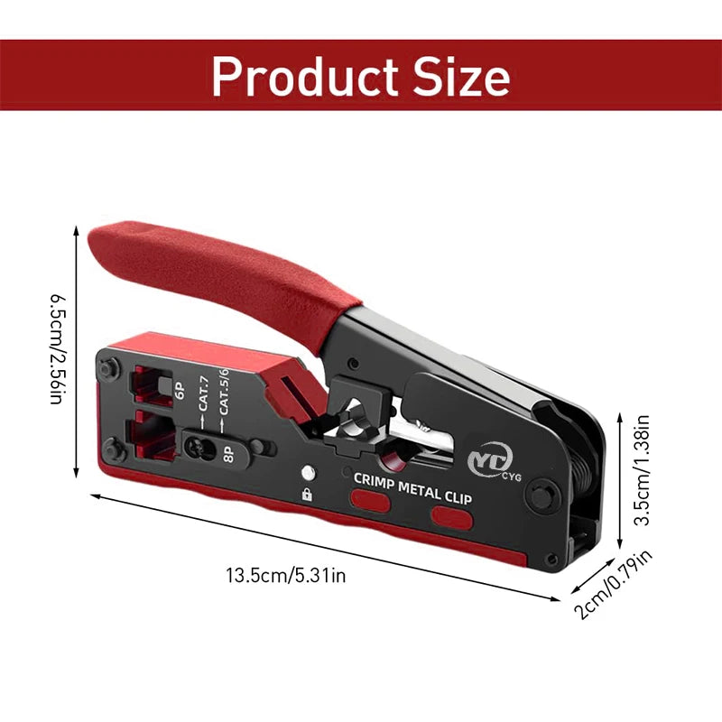 Vabena zaciskarka przepustowa rj45 rj12 rj11 i zestaw do ściągania izolacji | zaciskarka kabli ethernet cat5e-cat7