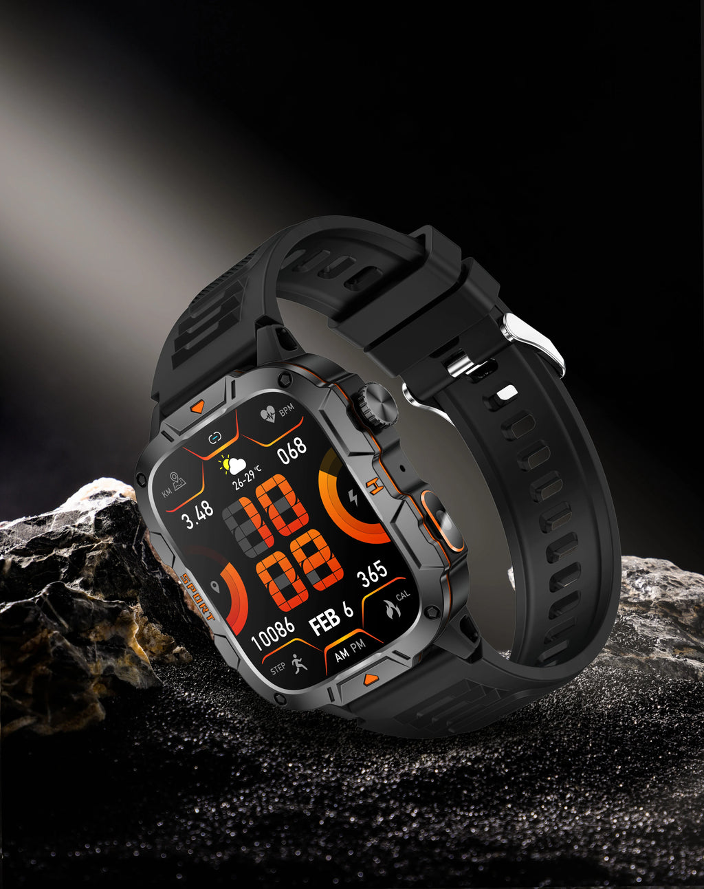 Wojskowy smartwatch dla mężczyzn | wyświetlacz amoled | taktyczny zegarek 5atm