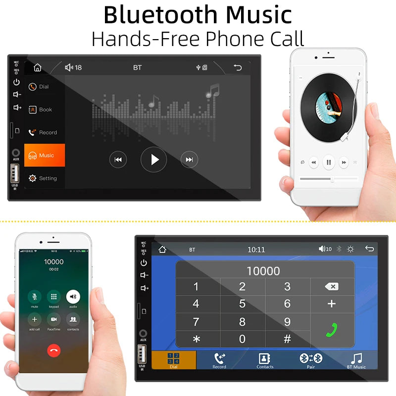 Radio samochodowe hippcron 7 cali 1 din - odtwarzacz multimedialny carplay android auto