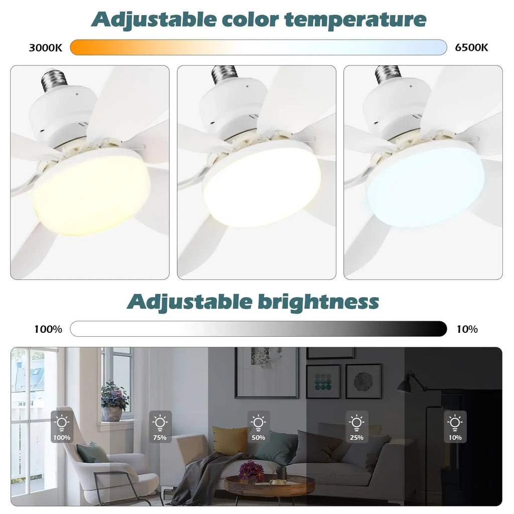Wentylator sufitowy led vabena 40w e27 ze zdalnym ściemnianiem