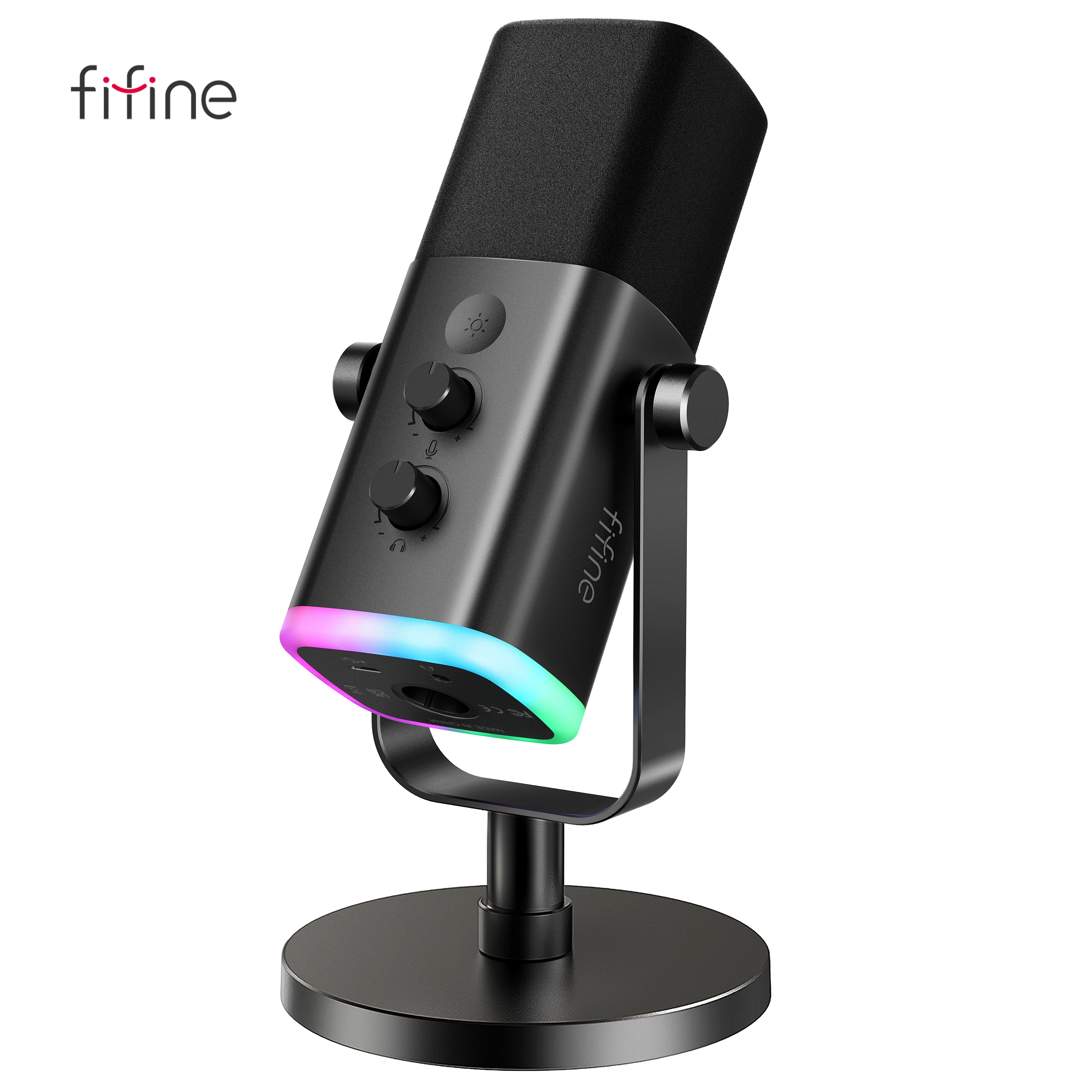 Mikrofon dynamiczny fifine am8 usb/xlr do gier z wyciszeniem i gniazdem słuchawkowym