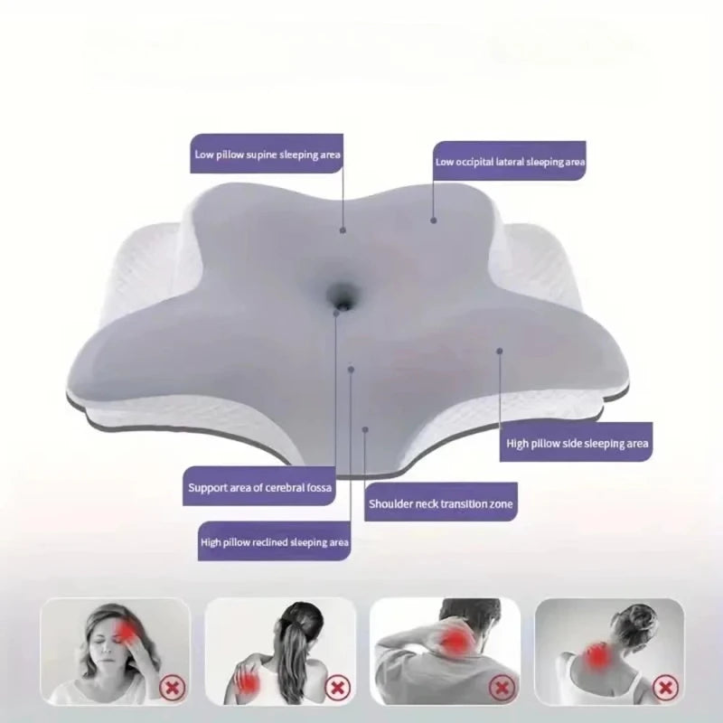 Poduszka motylkowa z pianki z pamięcią kształtu 2026 | ergonomiczna ochrona karku i powolne odbicie