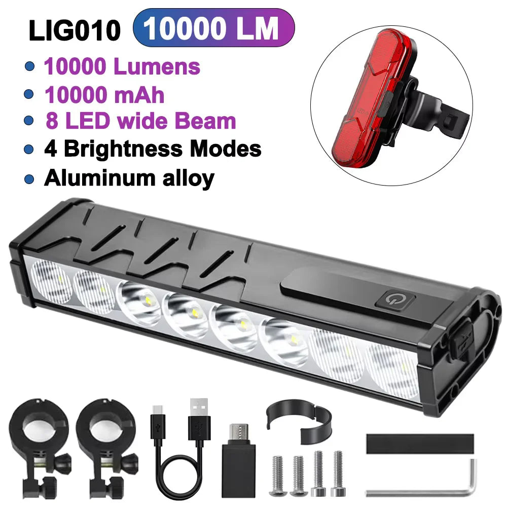 Lampa rowerowa newboler 10000 lumenów - ładowana usb do mtb i szosy