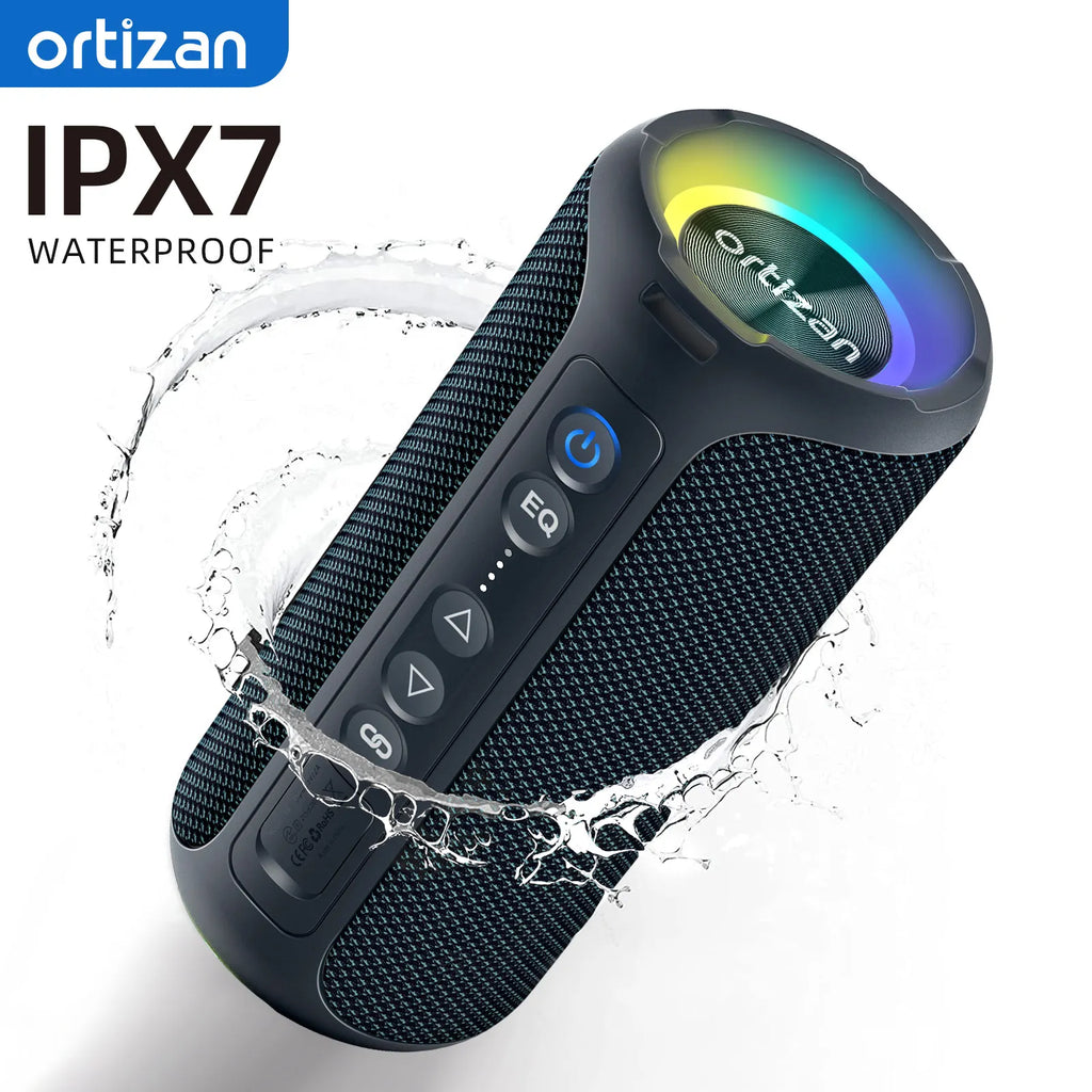 Ortizan głośnik bluetooth 40w wzmocniony bas ip7 wodoodporny zewnętrzny