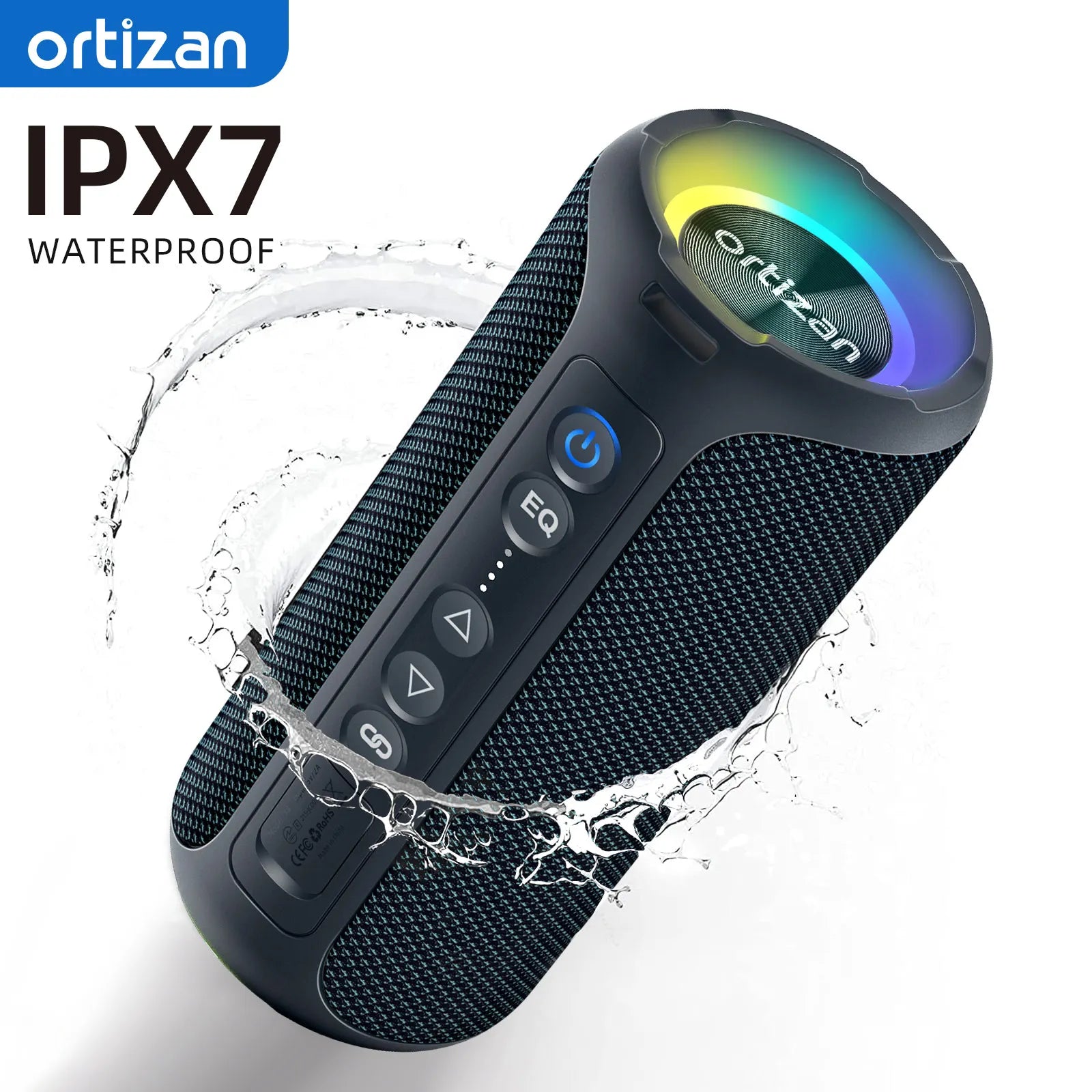 Ortizan głośnik bluetooth 40w wzmocniony bas ip7 wodoodporny zewnętrzny