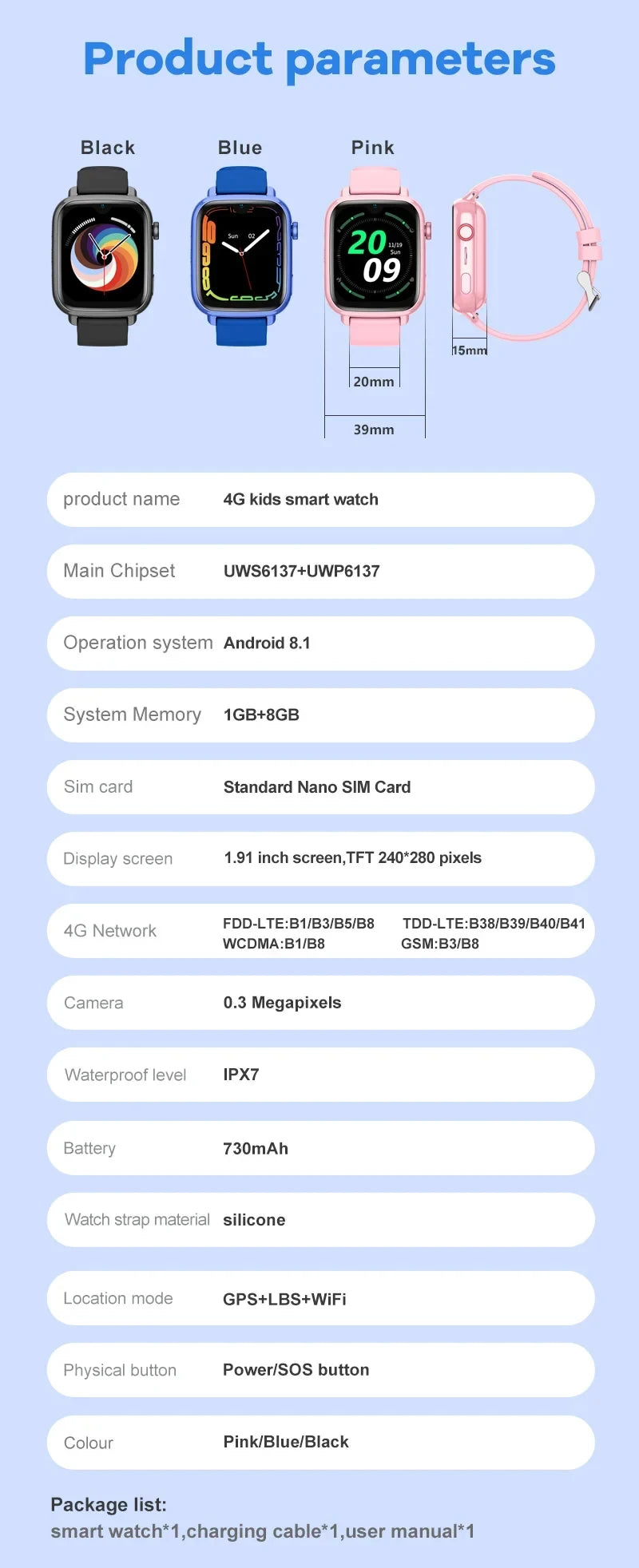 Dziecięcy smartwatch 4g z gps, wideorozmowami i sos | telefon zegarek dla dzieci
