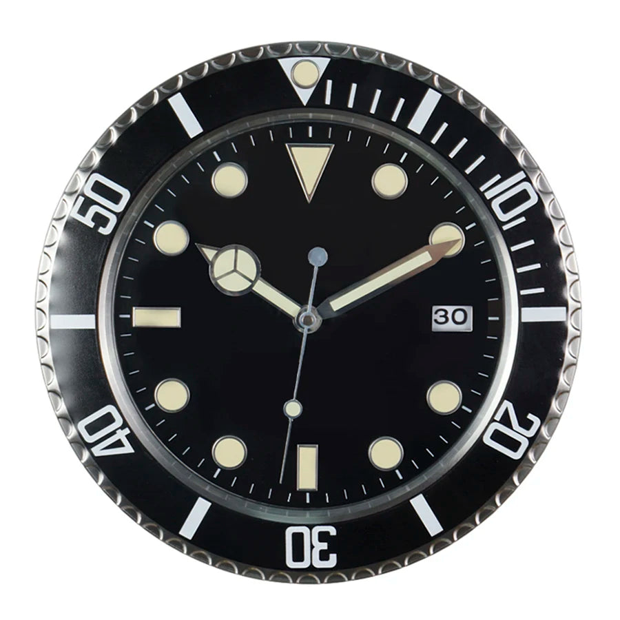 Luxury Modern Metal Wall Clock with Digital Luminescence