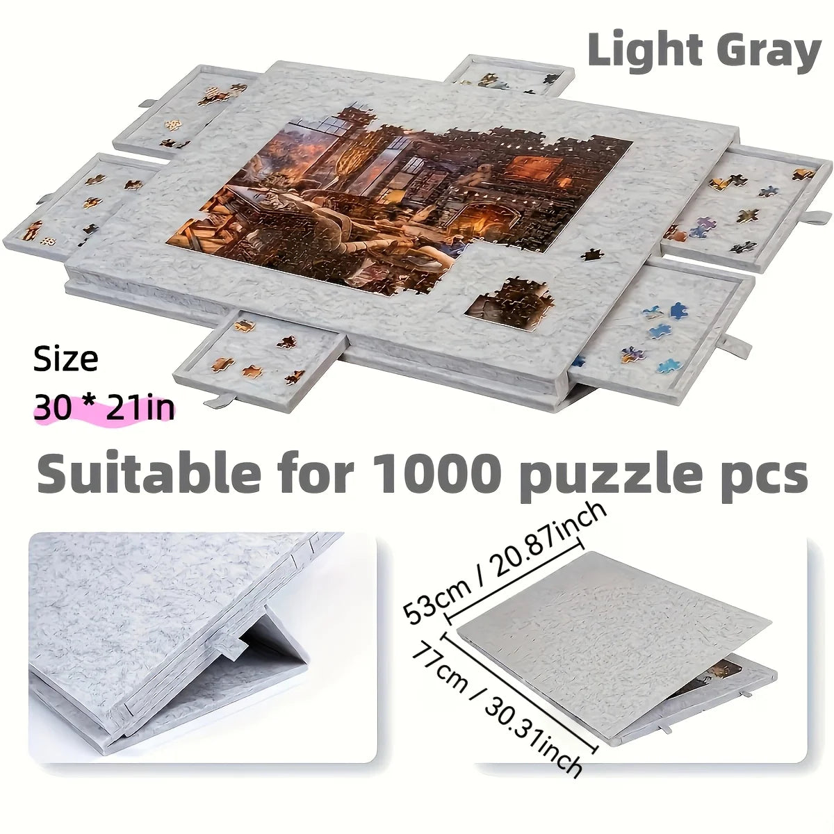 Deska do układania puzzli 1000 elementów z 6 szufladami | przenośny antypoślizgowy organizer